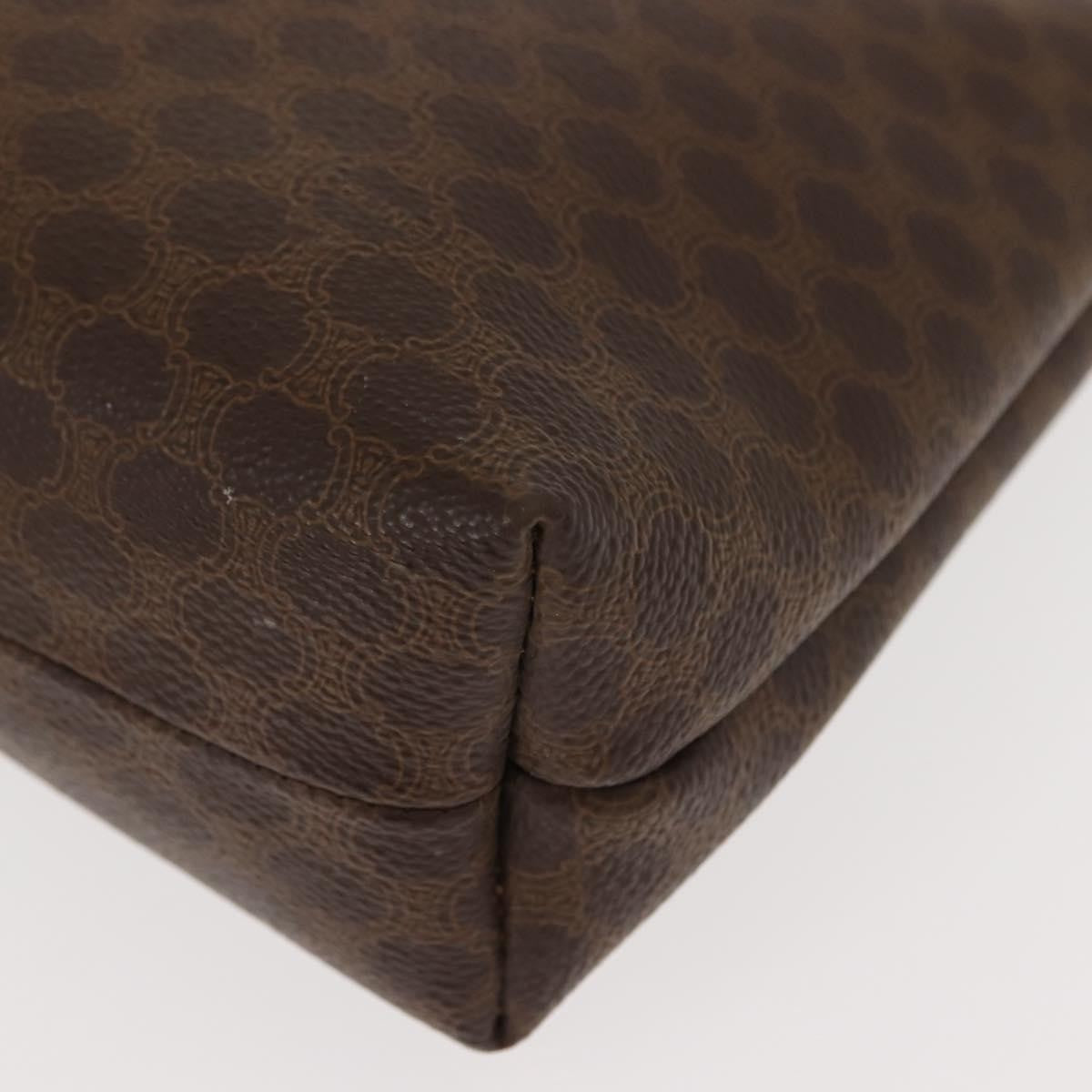 Celine Circle Logo Macadam Pouch Canvas And Leather Brown Canvas Clutche & Pouche Bag
