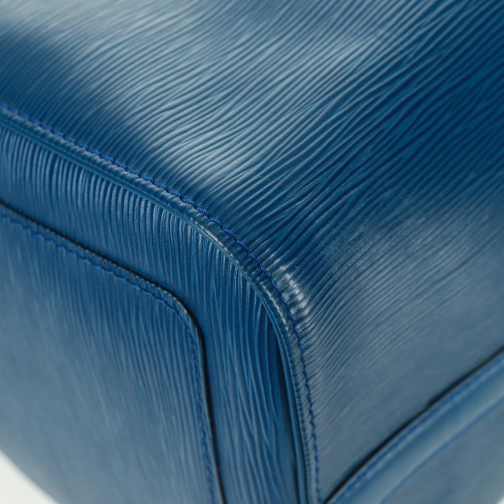 Louis Vuitton Keepall Bag Epi Leather Blue Leather Travel Bag