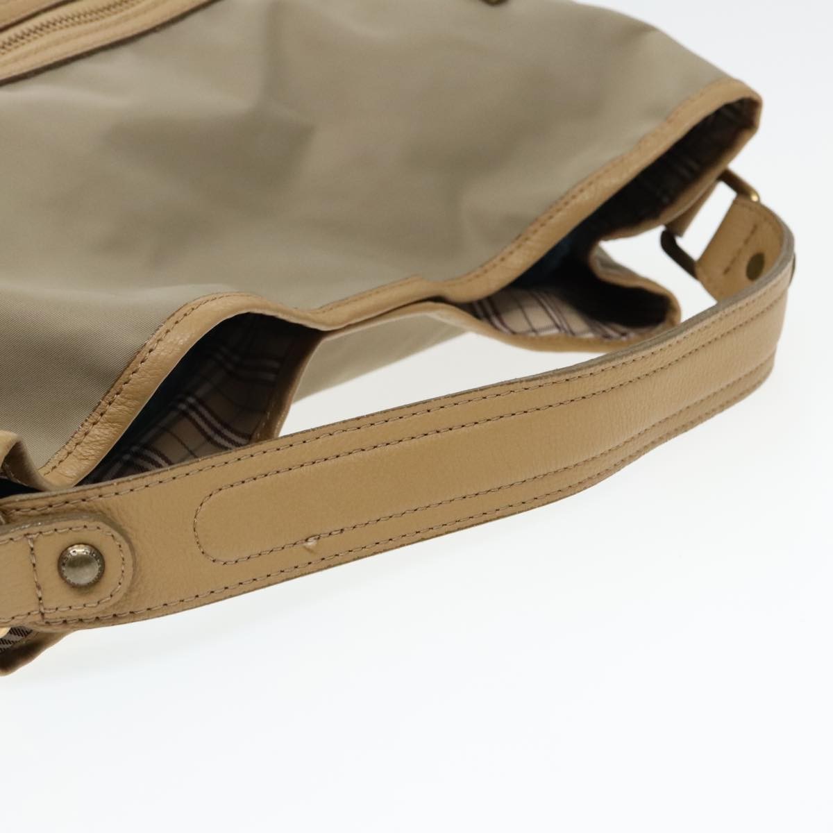 Burberry Blue Label Shoulder Bag Nylon Beige Nylon Shoulder Bag