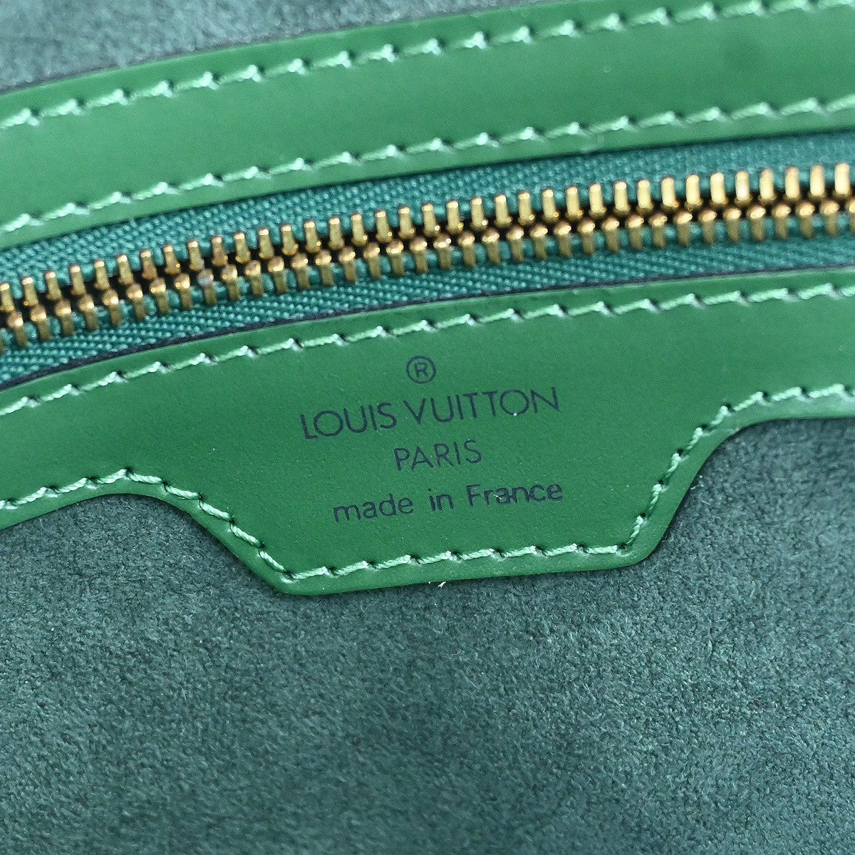 Louis Vuitton Lussac Handbag Epi Leather Green Leather Shoulder Bag