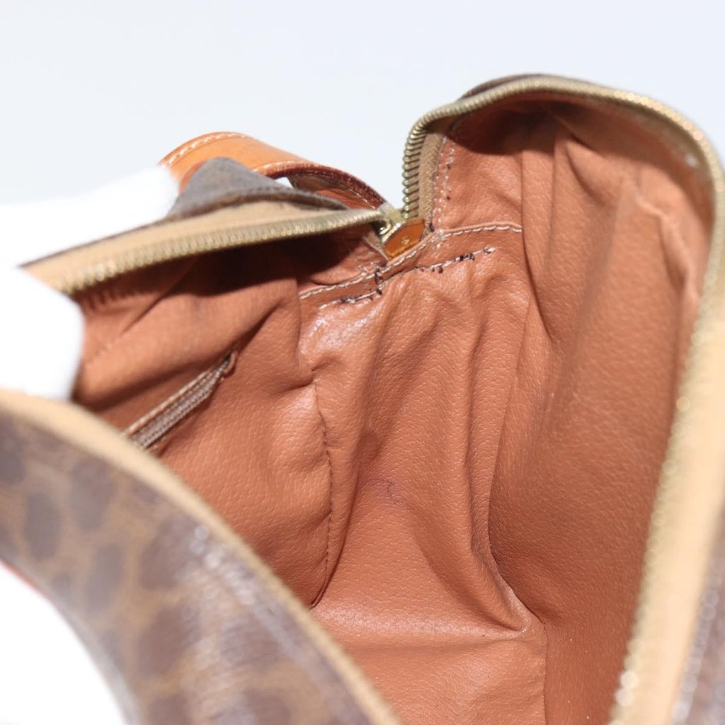 Celine Vintage Macadam Shoulder Bag Canvas And Leather Brown Canvas Shoulder Bag Bag