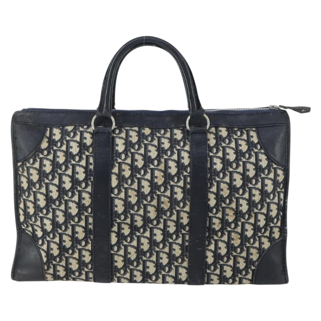 Christian Dior Vintage Trotter Boston Bag Canvas Navy Canvas Travel Bag Bag (Pre-Owned)