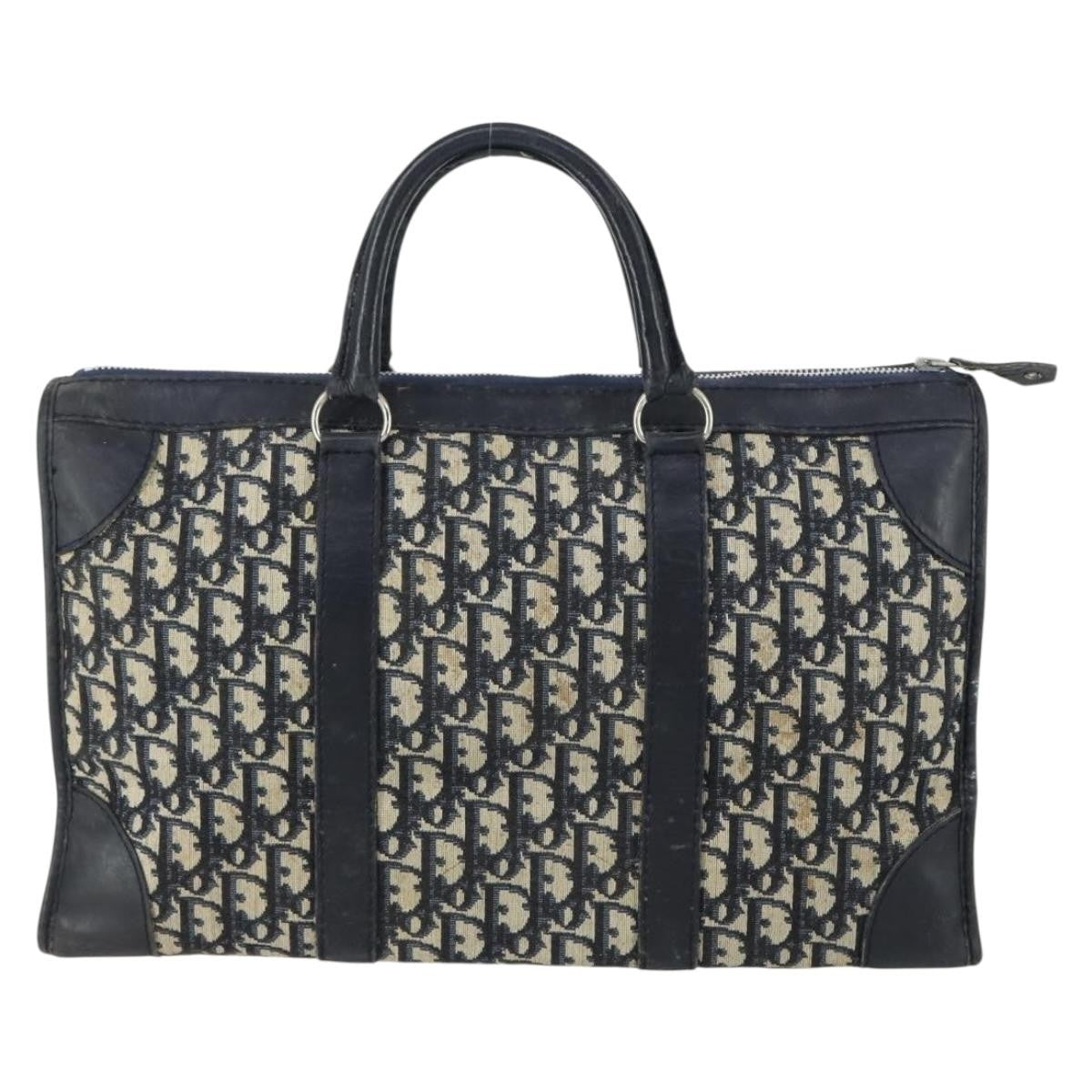 Christian Dior Vintage Trotter Boston Bag Canvas Navy Canvas Travel Bag Bag (Pre-Owned)