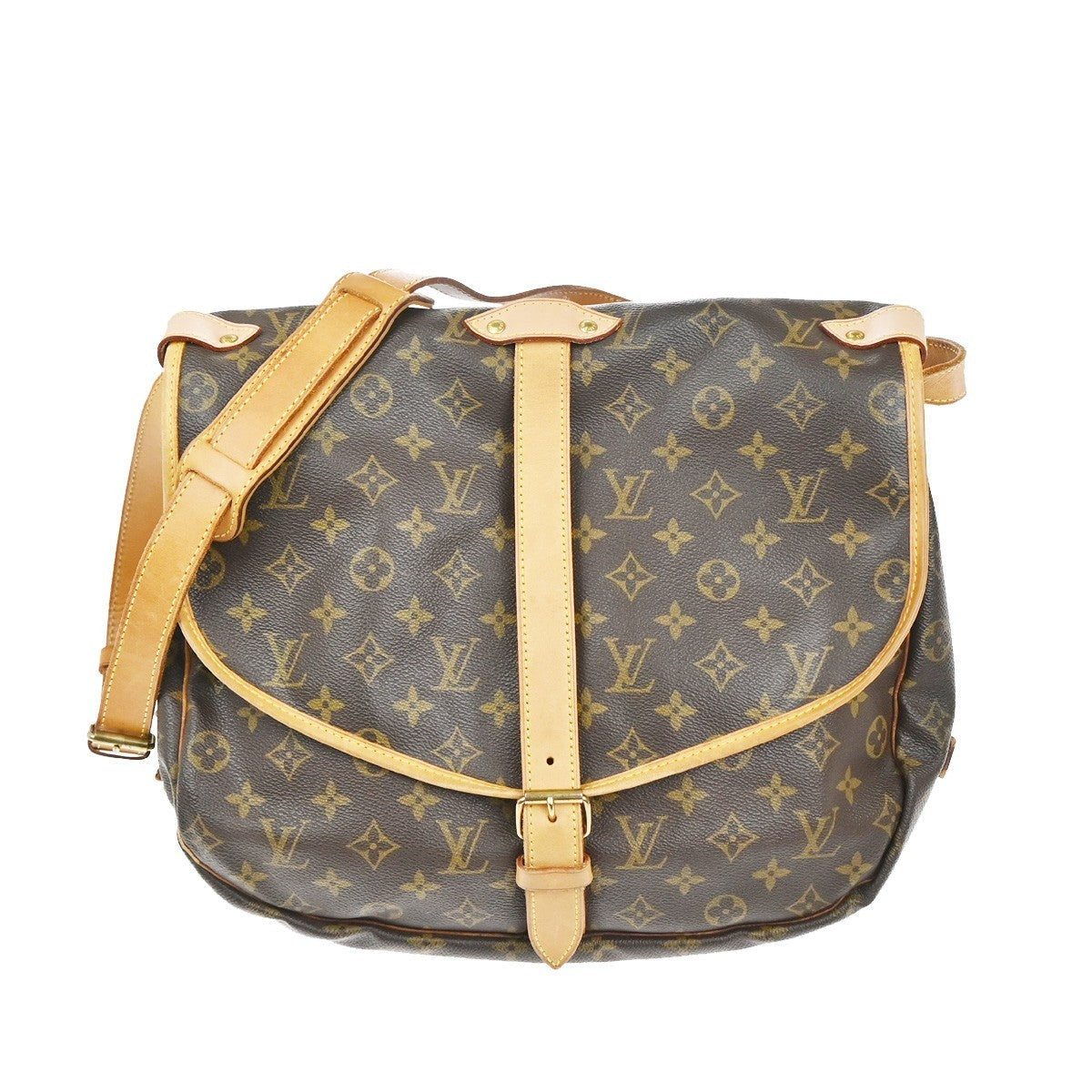 Louis Vuitton Saumur Handbag Monogram Canvas Brown Canvas Shoulder Bag