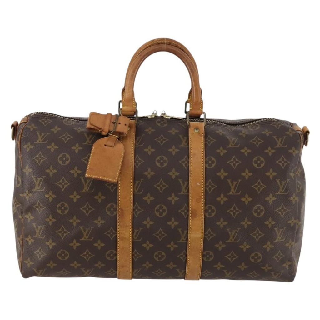 Louis Vuitton Keepall Bandouliere Bag Monogram Canvas Brown Canvas Travel Bag