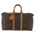 Louis Vuitton Keepall Bandouliere Bag Monogram Canvas Brown Canvas Travel Bag