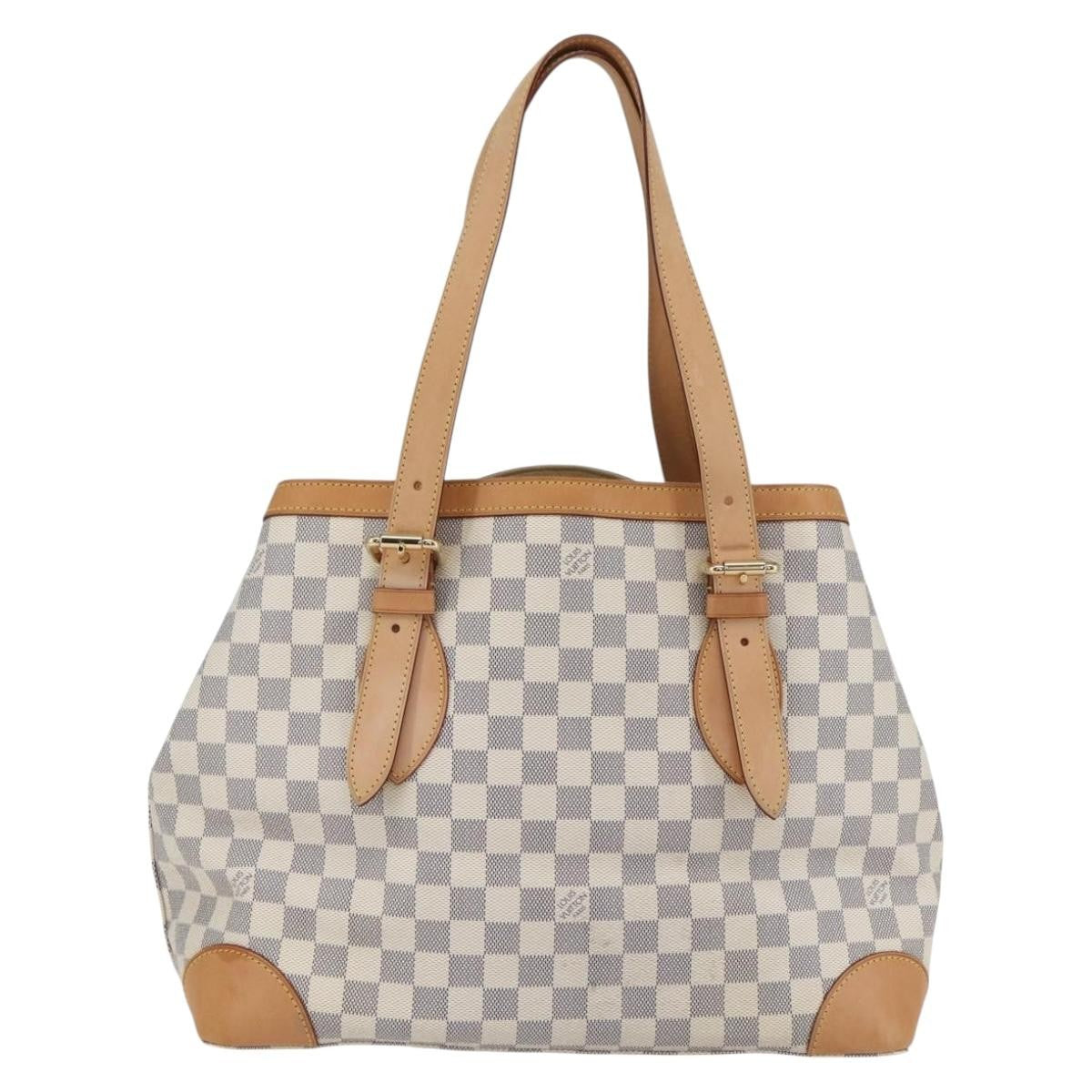 Louis Vuitton Hampstead Handbag Damier White Canvas Tote Bag