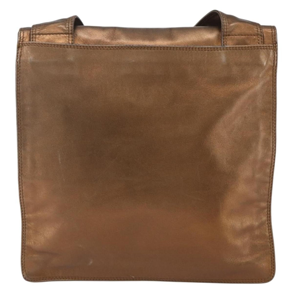 Chanel Vintage Logo Flap Messenger Bag Leather Brown Leather Shoulder Bag Bag