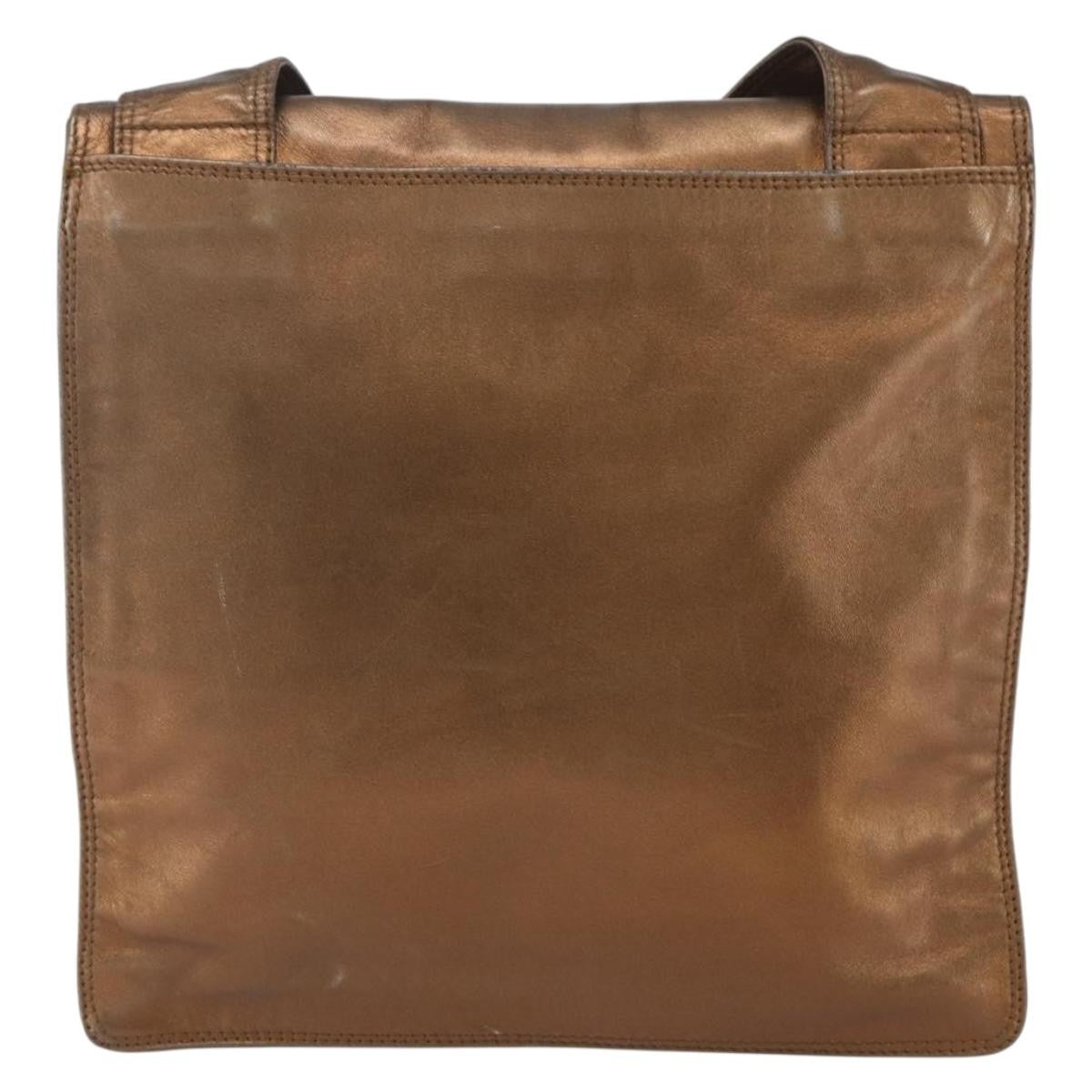 Chanel Vintage Logo Flap Messenger Bag Leather Brown Leather Shoulder Bag Bag