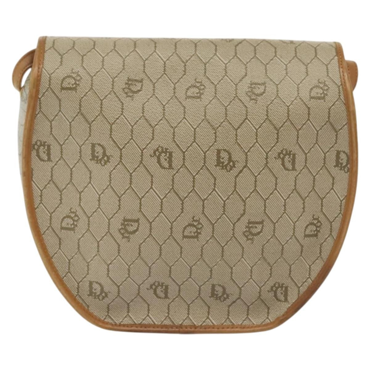 Christian Dior Vintage Honeycomb Shoulder Bag Canvas Beige Canvas Bag (Pre-Owned)