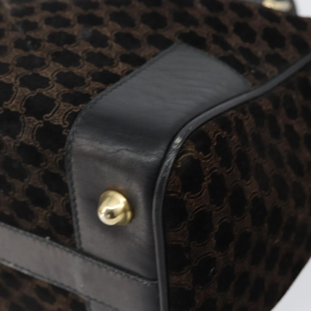 Celine Vintage Macadam Handbag C Macadam Suede Black Suede Handbag