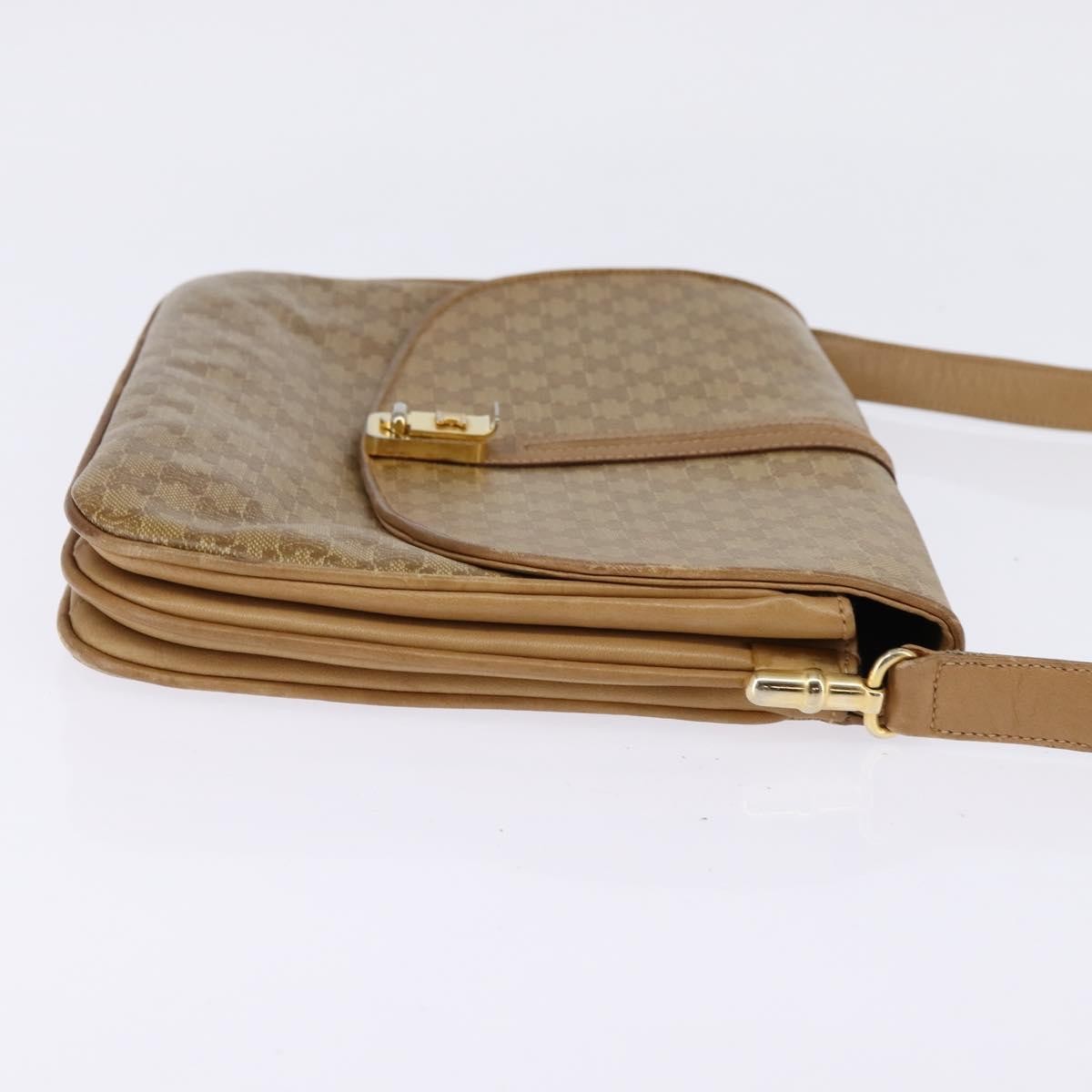 Celine Vintage Macadam Shoulder Bag Canvas And Leather Beige Canvas Shoulder Bag Bag