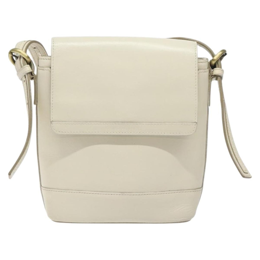 Burberry Flap Shoulder Bag Leather White Leather Shoulder Bag