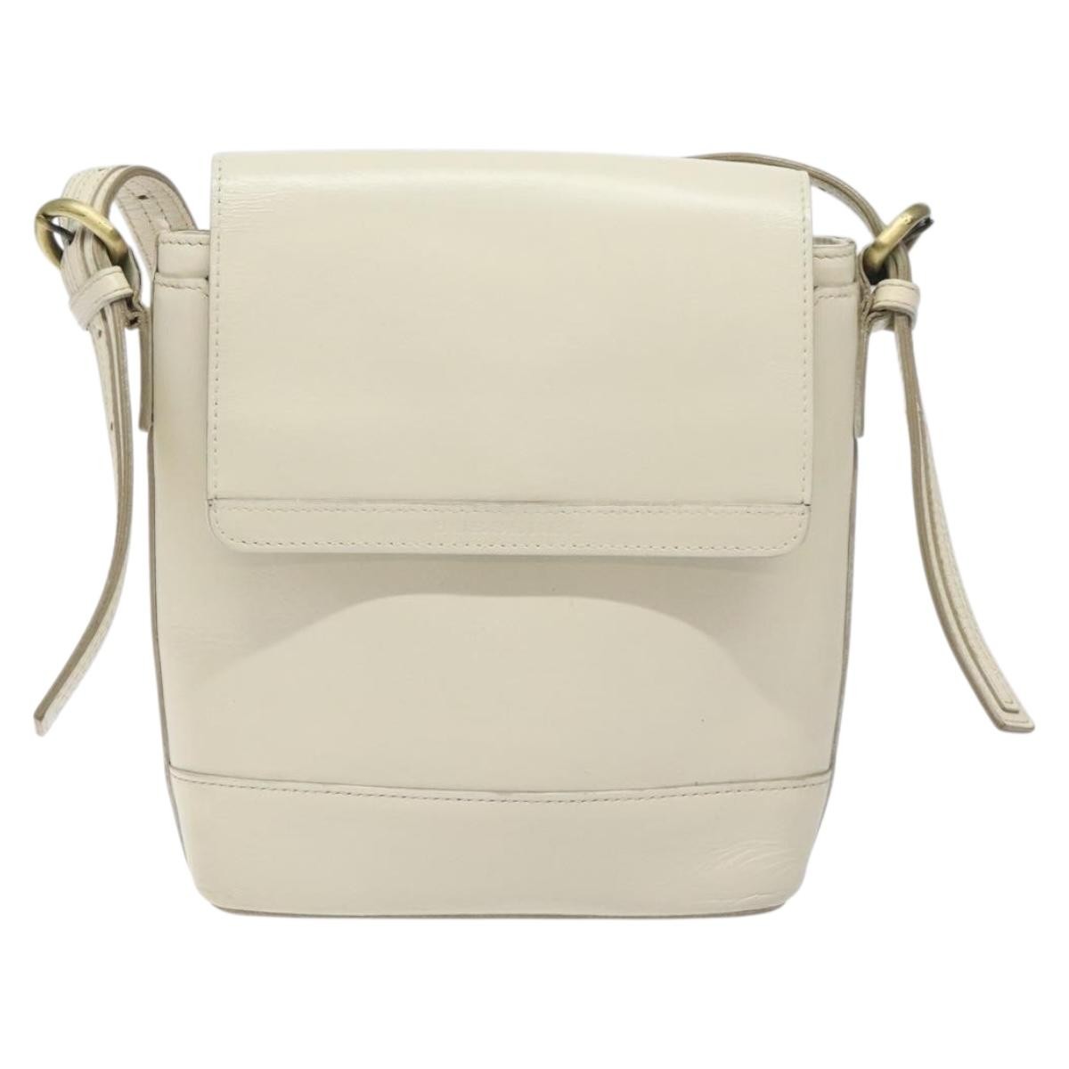 Burberry Flap Shoulder Bag Leather White Leather Shoulder Bag
