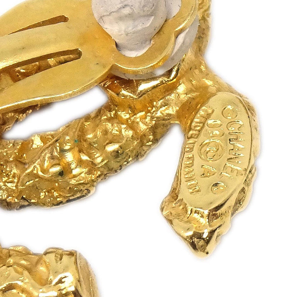 Chanel Cc Clip On Earrings Metal Gold Gold_Plated Earrings Jewelry