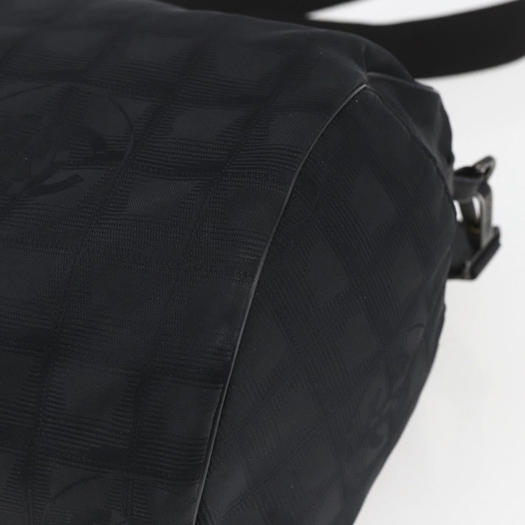 Chanel Travel Line Boston Bag Nylon Black Nylon Travel Bag Bag