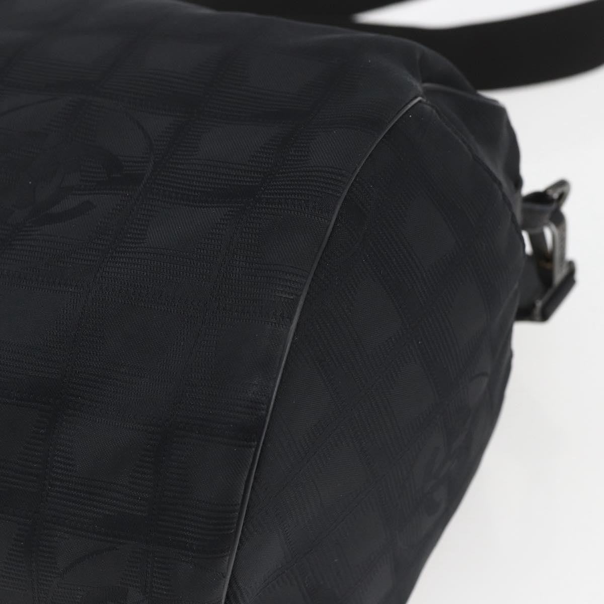 Chanel Travel Line Boston Bag Nylon Black Nylon Travel Bag Bag