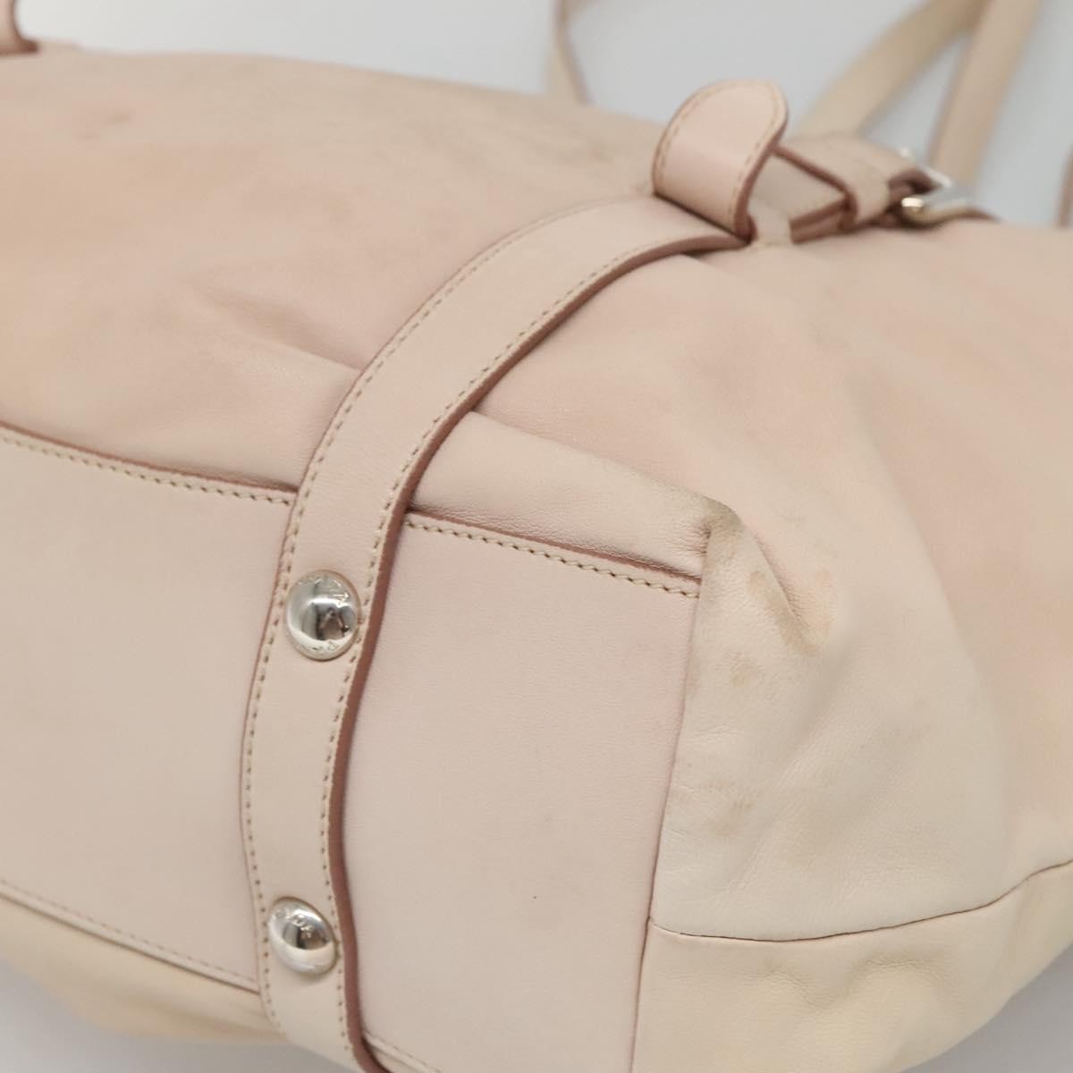 Prada Buckle Strap Shoulder Bag Leather Beige Leather Shoulder Bag Bag