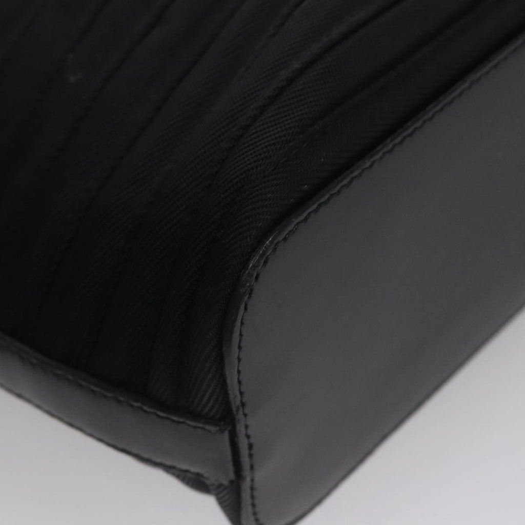 Gucci Vintage Bamboo Handle Bag Nylon Black Nylon Tote Bag Bag (Pre-Owned)
