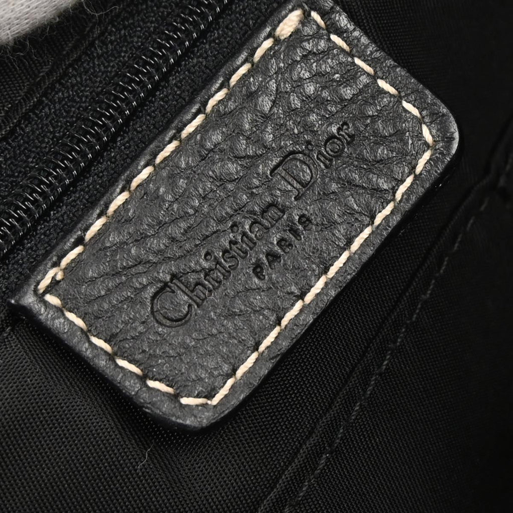 Christian Dior Vintage Handbag Leather Black Leather Handbag (Pre-Owned)