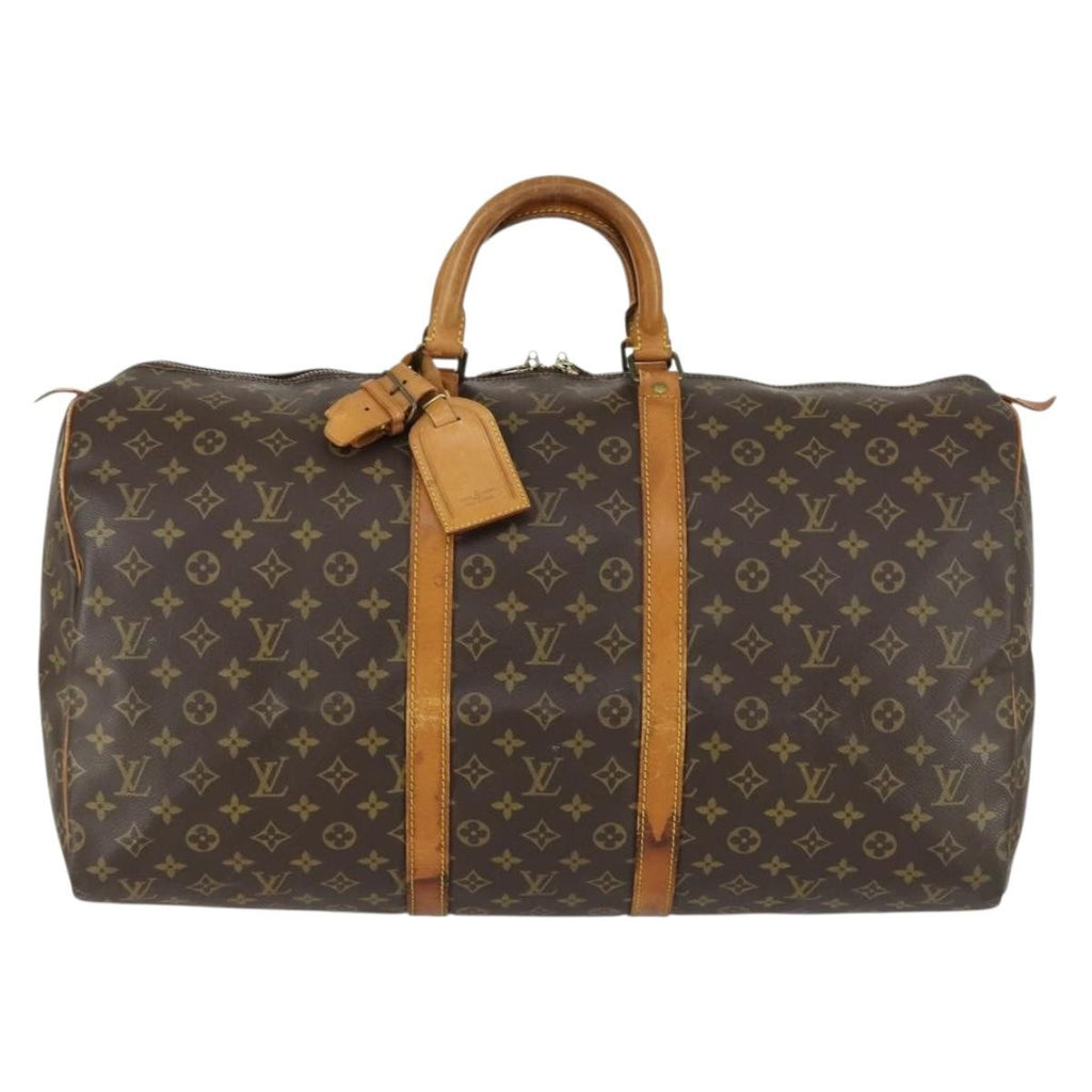 Louis Vuitton Keepall Bag Monogram Canvas Brown Canvas Handbag