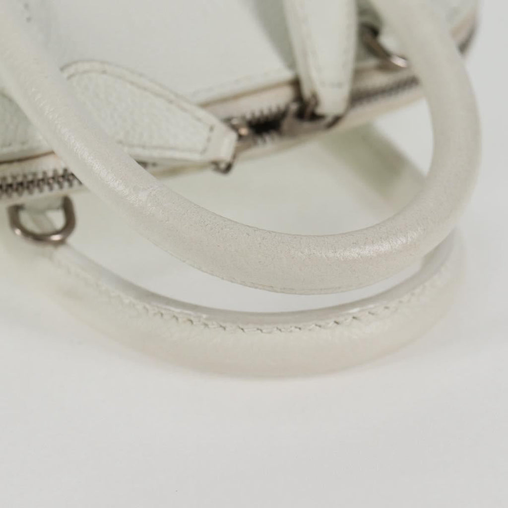 Balenciaga Logo Ville Bag Leather White Leather Hand