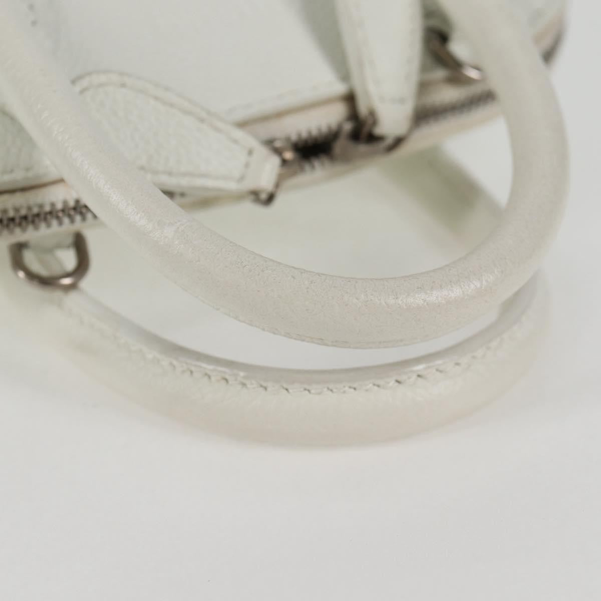 Balenciaga Logo Ville Bag Leather White Leather Hand