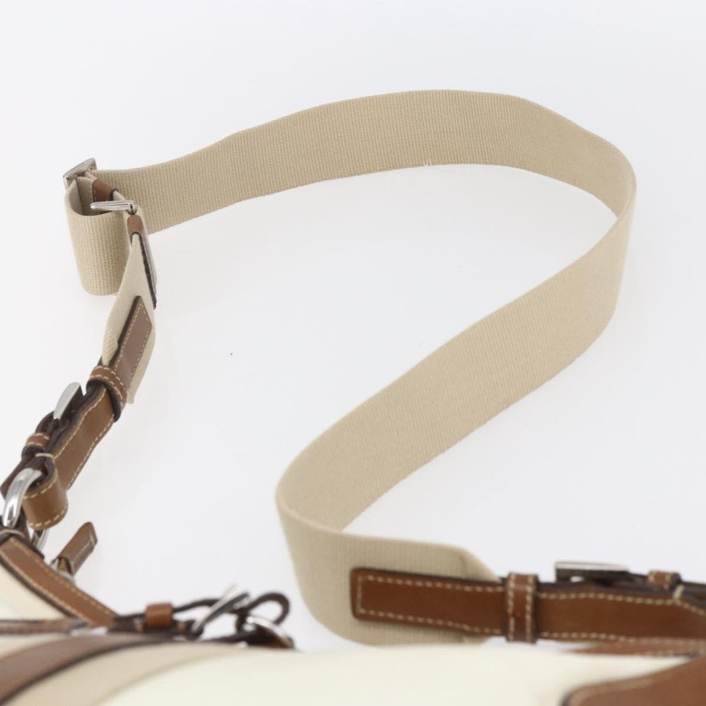 Prada Vintage Shoulder Bag Nylon And Leather Beige Nylon Shoulder Bag Bag