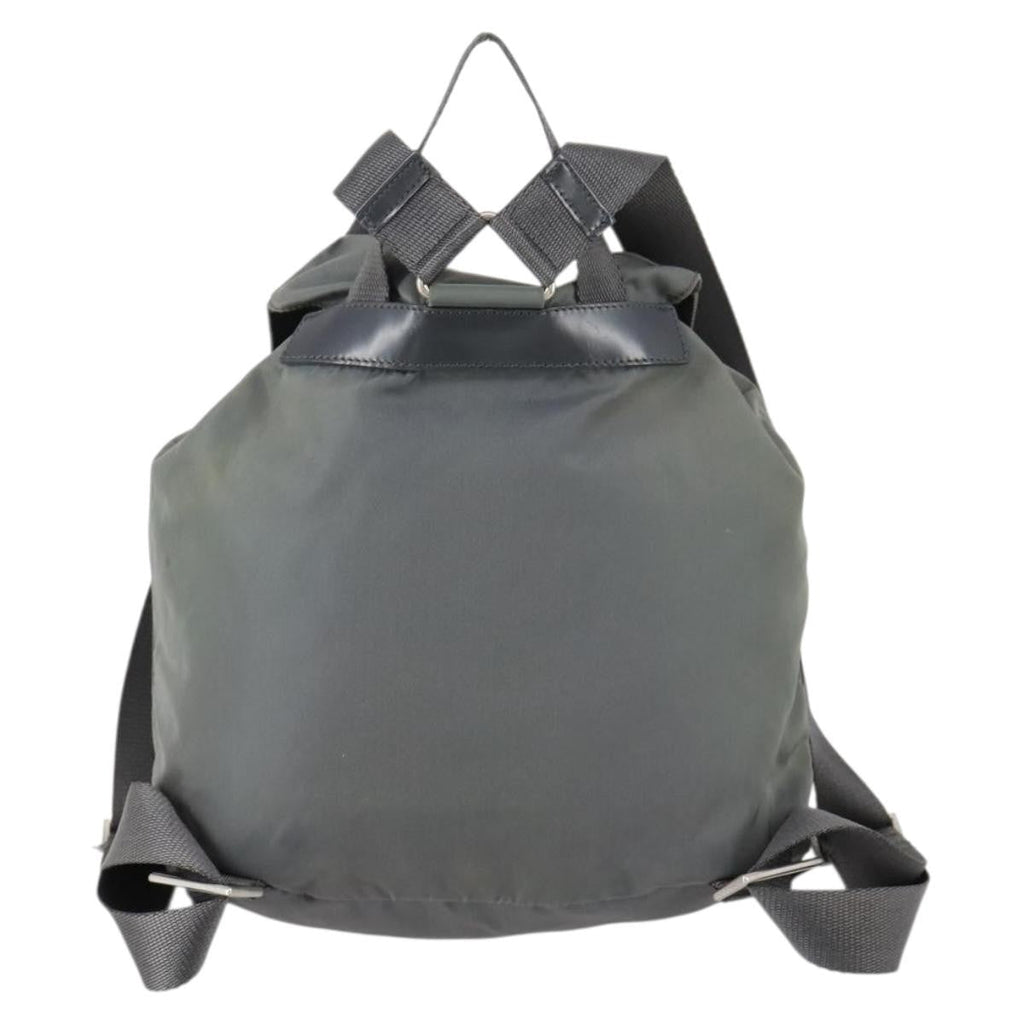 Prada Double Front Pocket Backpack Tessuto Gray Nylon Backpack Bag