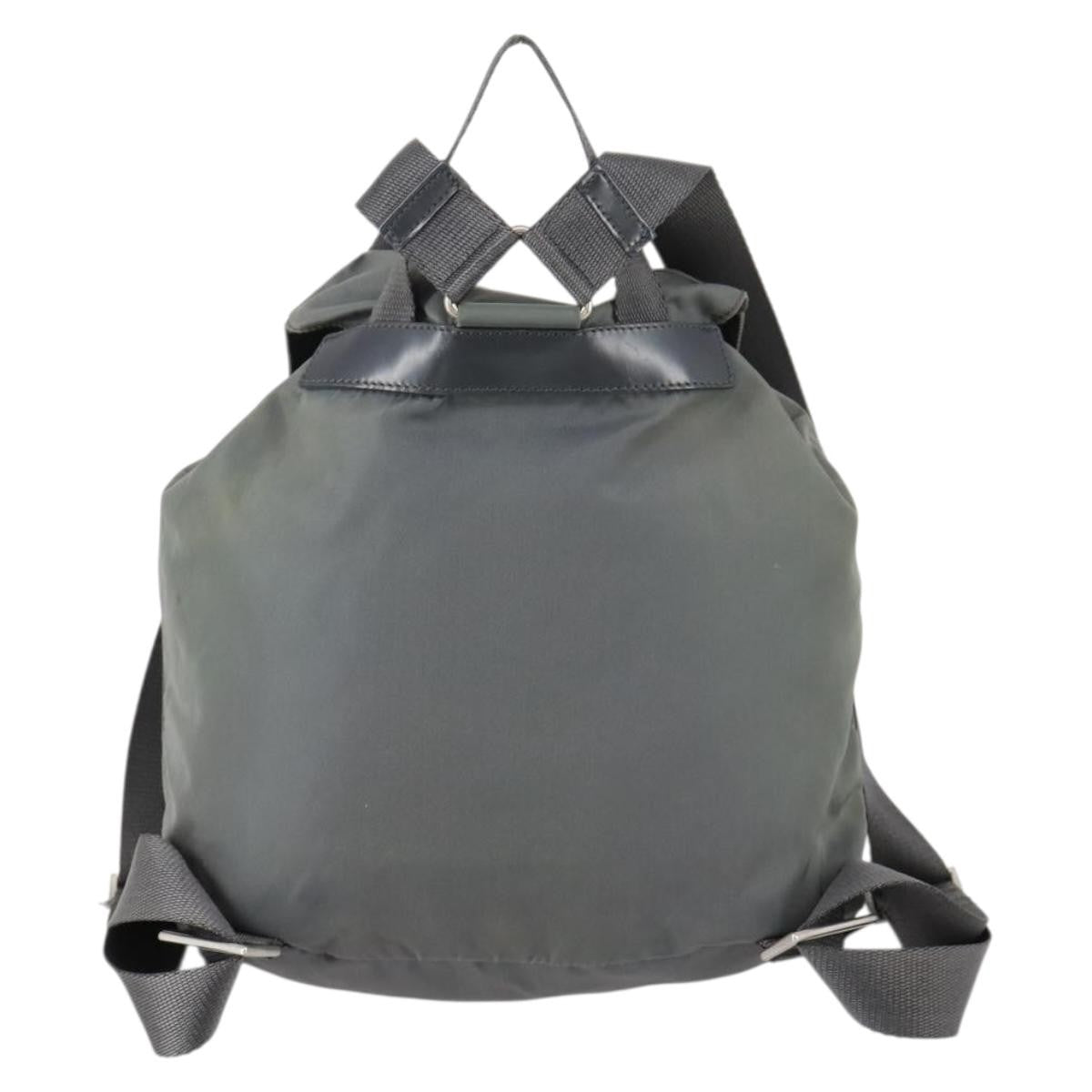 Prada Double Front Pocket Backpack Tessuto Gray Nylon Backpack Bag