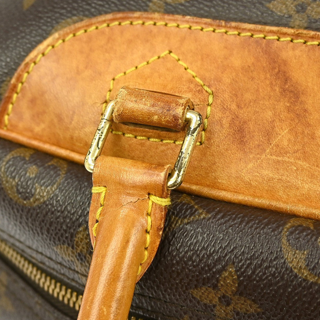 Louis Vuitton Deauville Handbag Monogram Canvas Brown Canvas Handbag