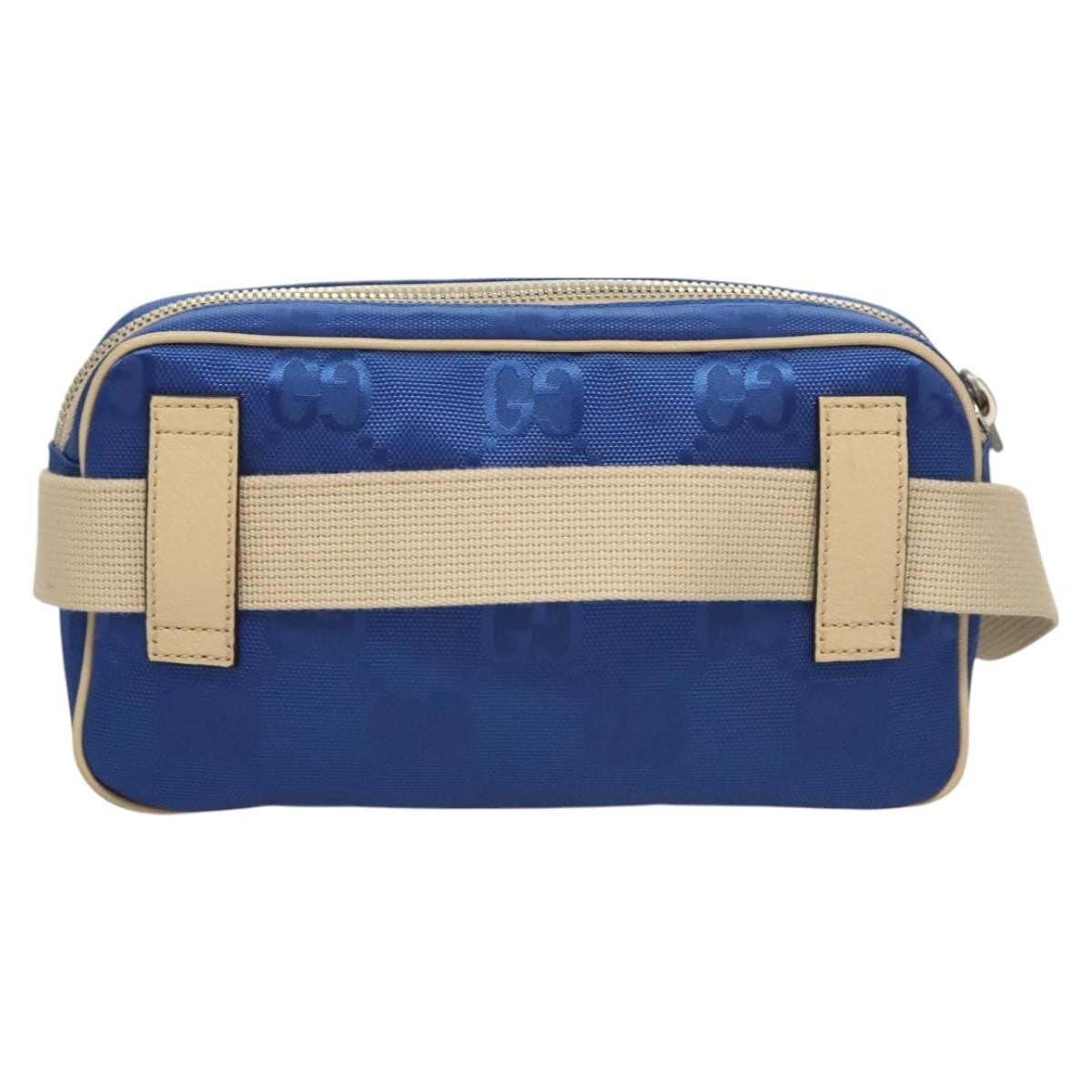 Gucci Off The Grid Belt Bag Gg Econyl Blue Canvas Shoulder Bag Bag (Pre-Owned)