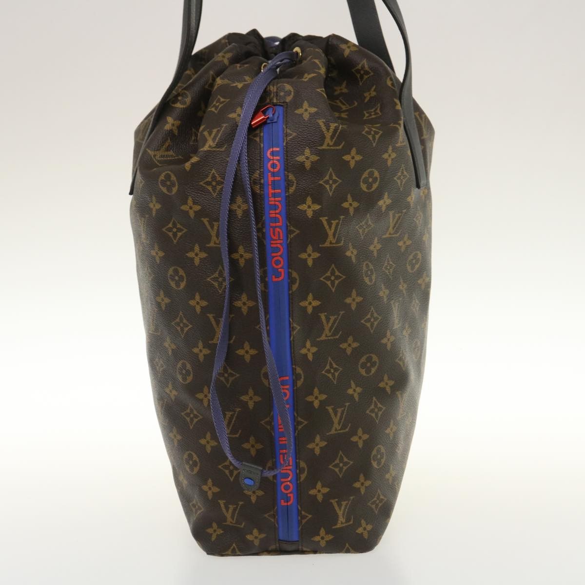 Louis Vuitton Cabas Light Drawstring Bag Monogram Split Canvas Brown Canvas Tote Bag