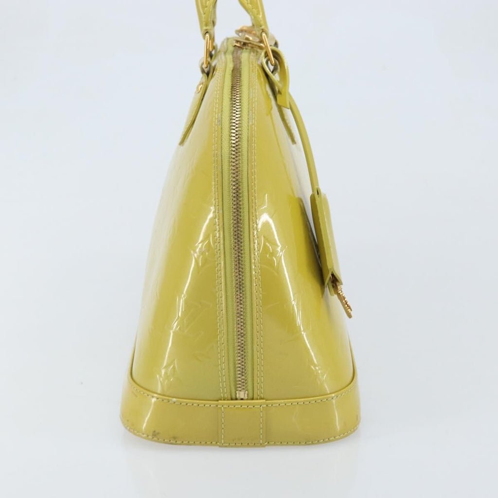 Louis Vuitton Alma Handbag Monogram Vernis Green Patent_Leather Handbag