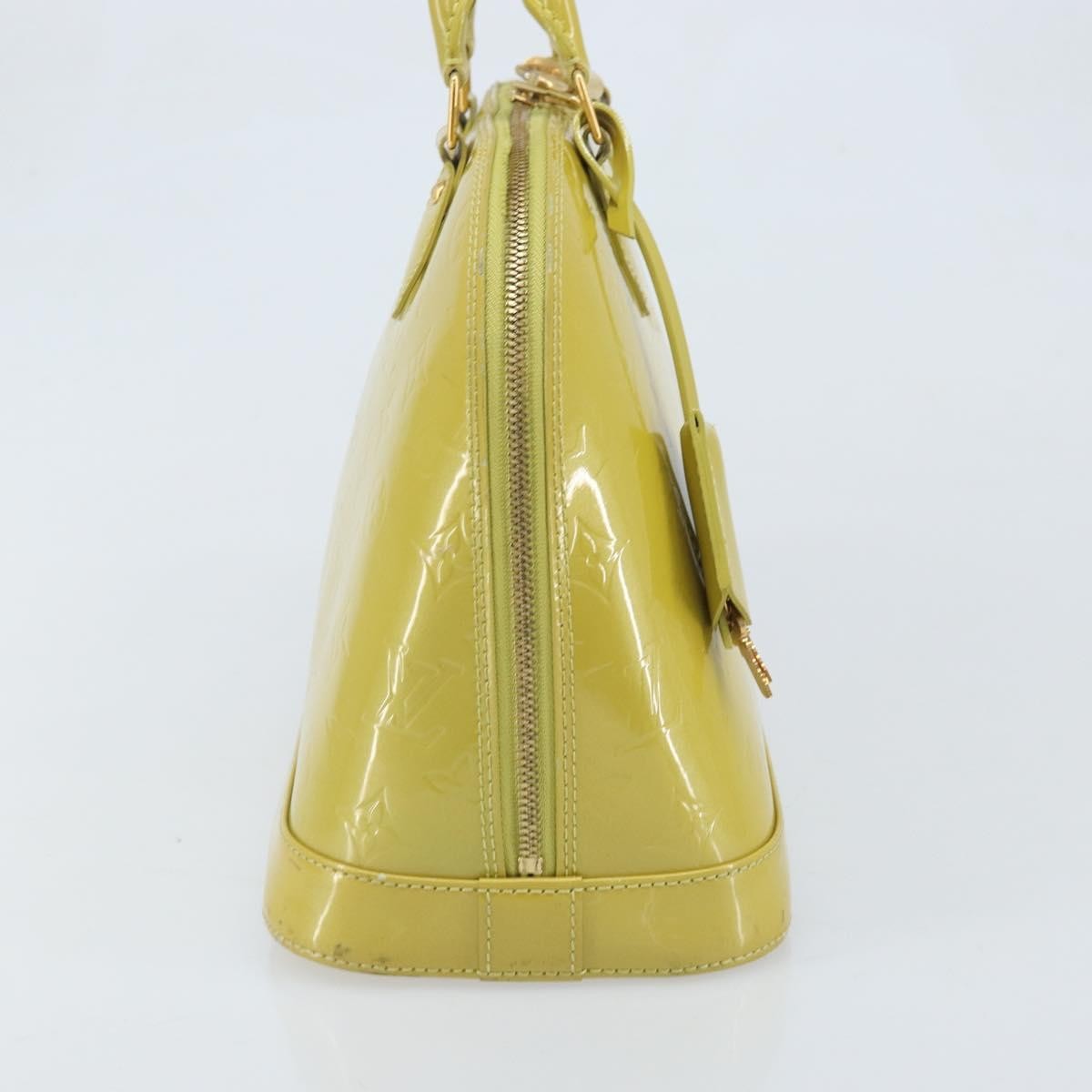 Louis Vuitton Alma Handbag Monogram Vernis Green Patent_Leather Handbag