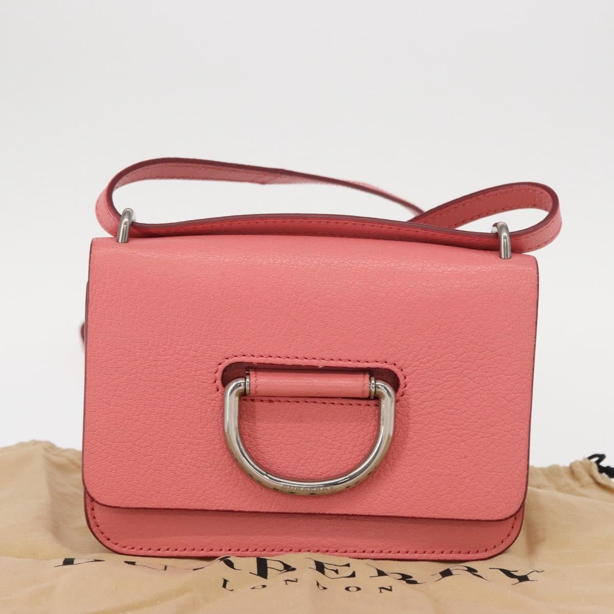 Burberry D-Ring Shoulder Bag Leather Pink Leather Shoulder Bag