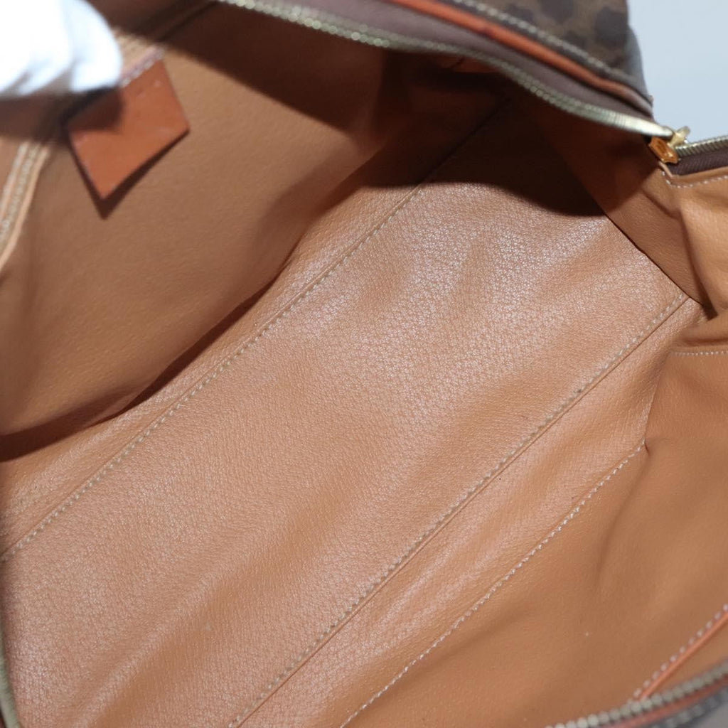 Celine Macadam Handbag Macadam With Leather Brown Canvas Bag
