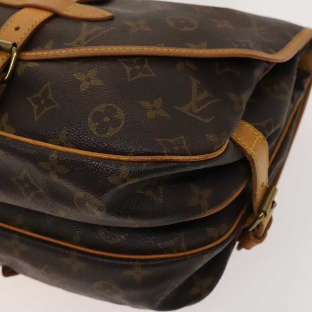 Louis Vuitton Saumur Handbag Monogram Canvas Brown Canvas Shoulder Bag