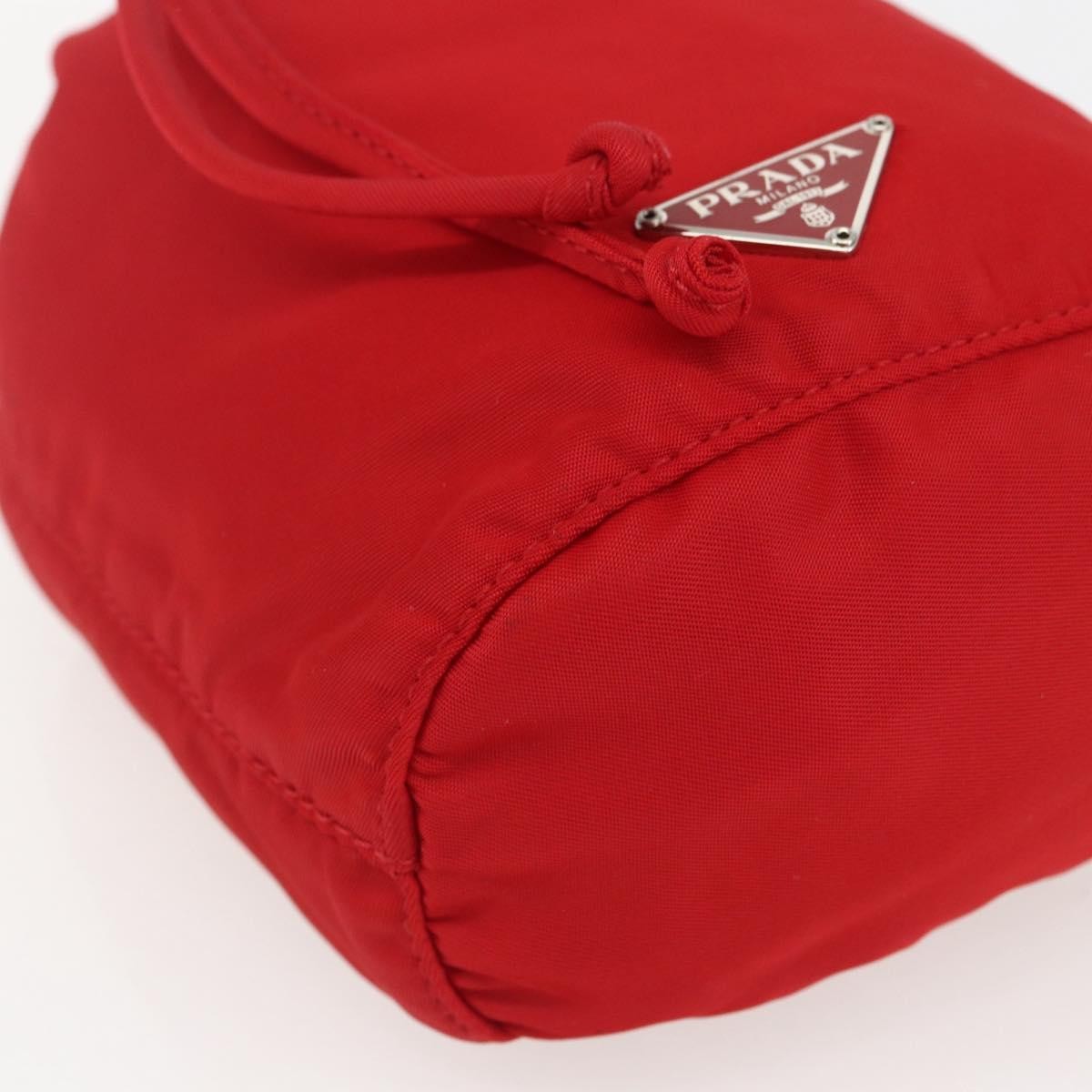 Prada Drawstring Wristlet Bucket Bag Tessuto Red Nylon Clutche & Pouche Bag
