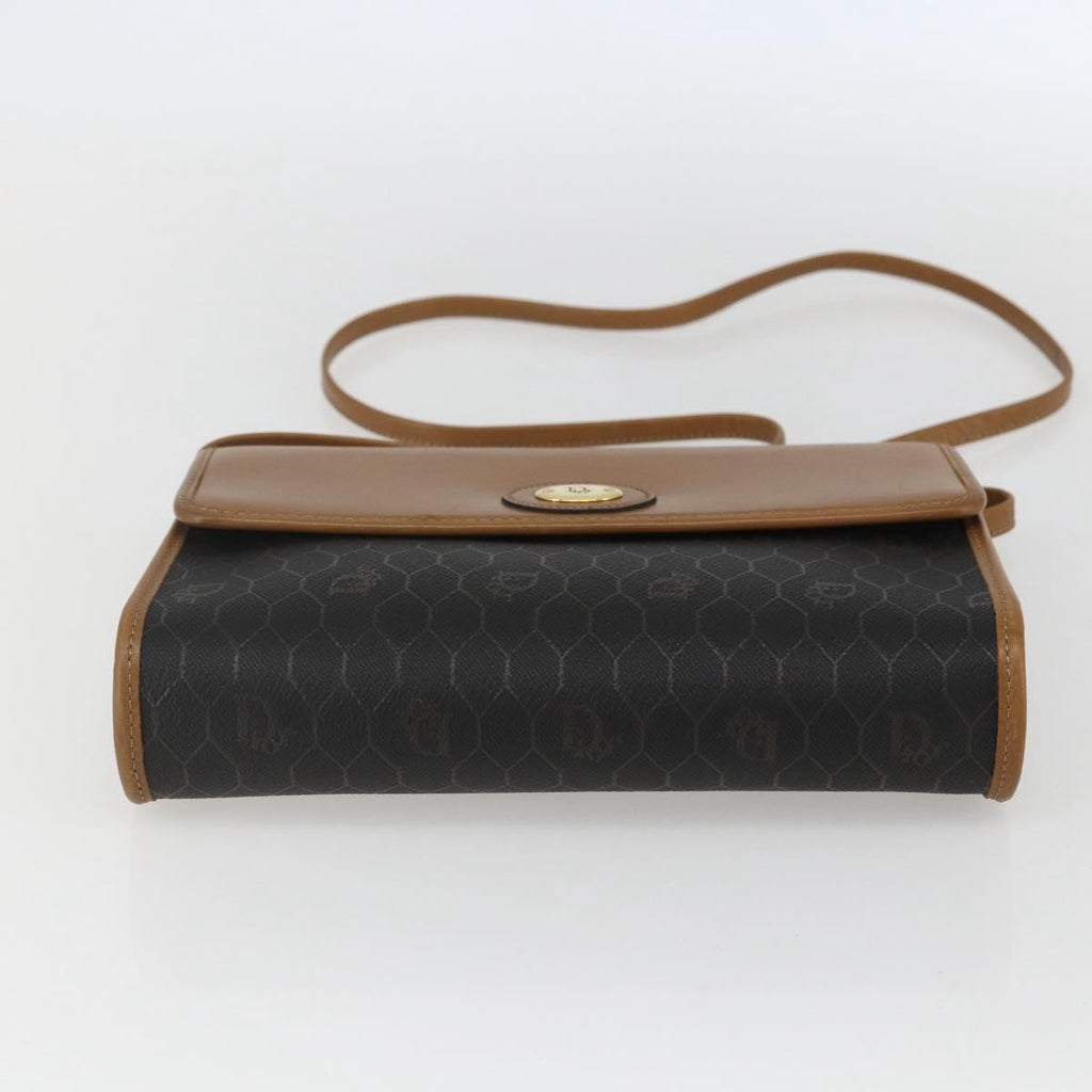 Christian Dior Vintage Honeycomb Shoulder Bag Canvas And Leather Black Pvc Shoulder Bag Bag (Pre-Owned)