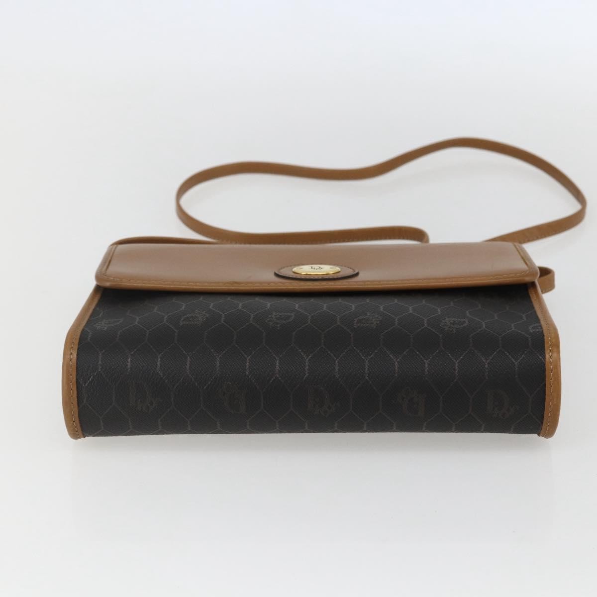 Christian Dior Vintage Honeycomb Shoulder Bag Canvas And Leather Black Pvc Shoulder Bag Bag (Pre-Owned)