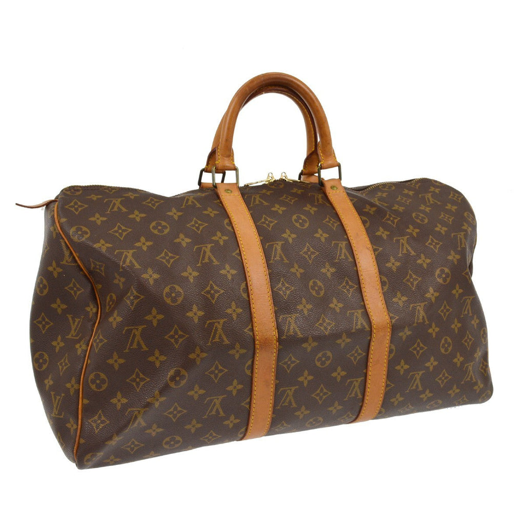 Louis Vuitton Keepall Bag Monogram Canvas Brown Canvas Travel Bag