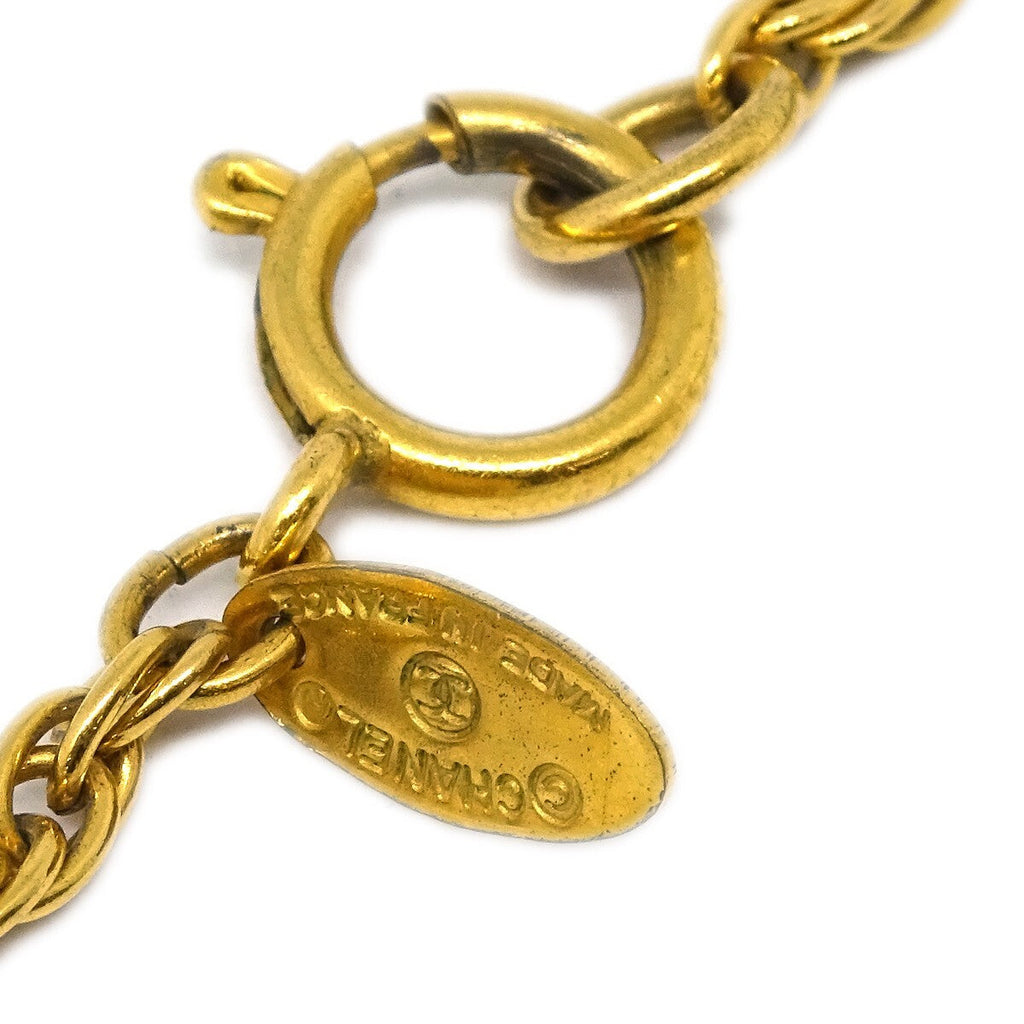 Chanel Cc Pendant Necklace Metal Gold Gold_Plated Necklace Jewelry