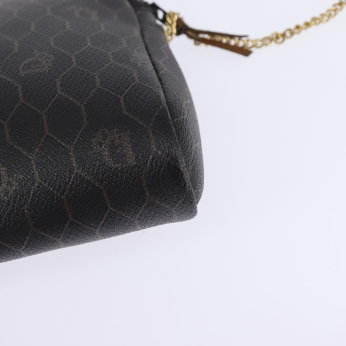 Christian Dior Vintage Honeycomb Chain Canvas Black Canvas Shoulder Bag Bag (Pre-Owned)