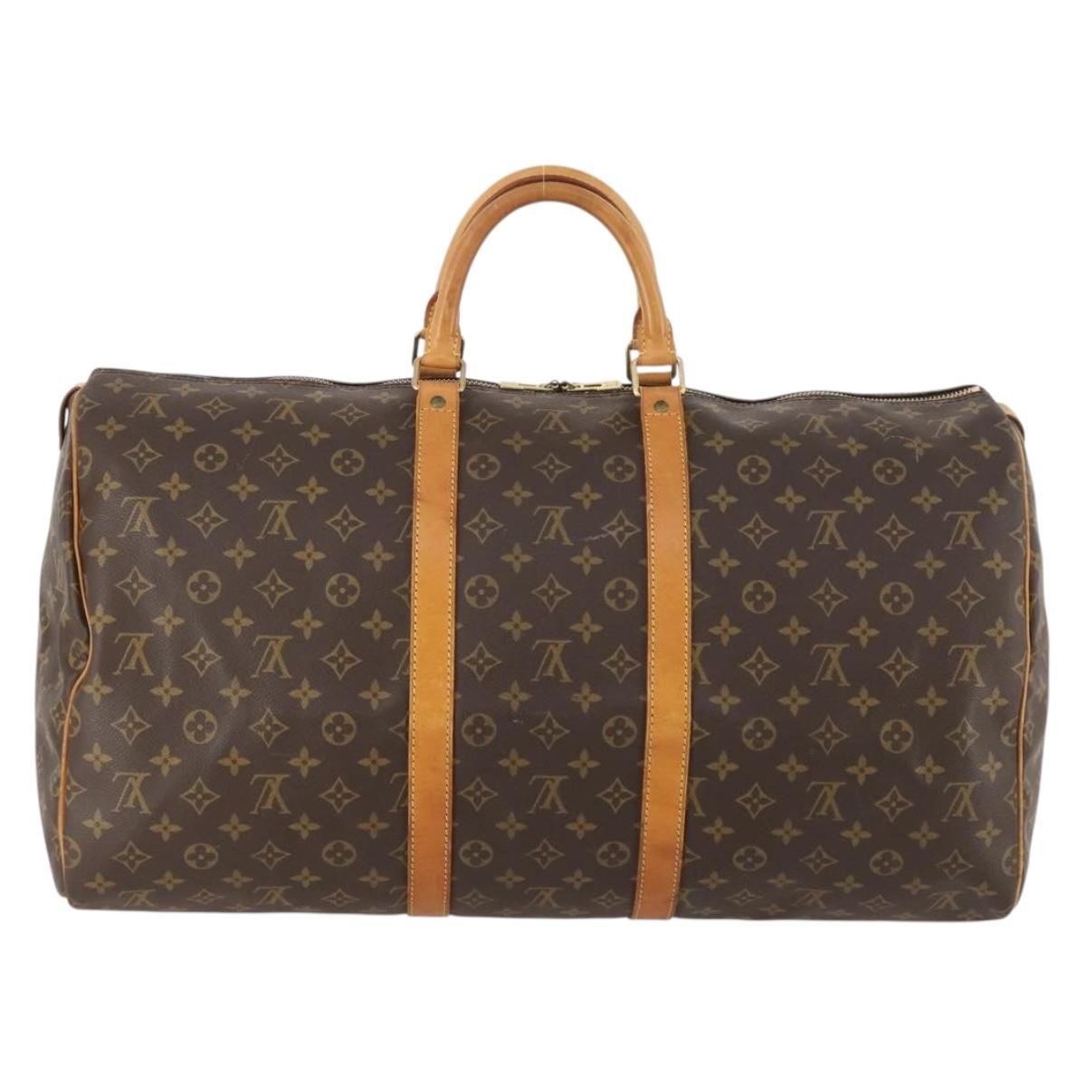 Louis Vuitton Keepall Bag Monogram Canvas Brown Canvas Travel Bag