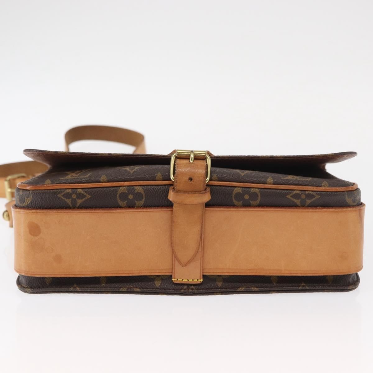 Louis Vuitton Cartouchiere Handbag Monogram Canvas Brown Canvas Shoulder Bag