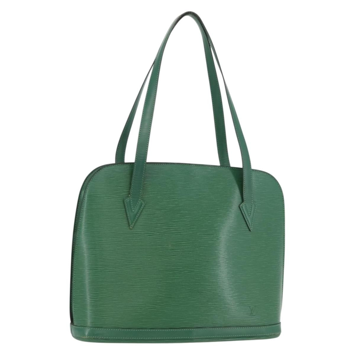 Louis Vuitton Lussac Handbag Epi Leather Green Leather Shoulder Bag