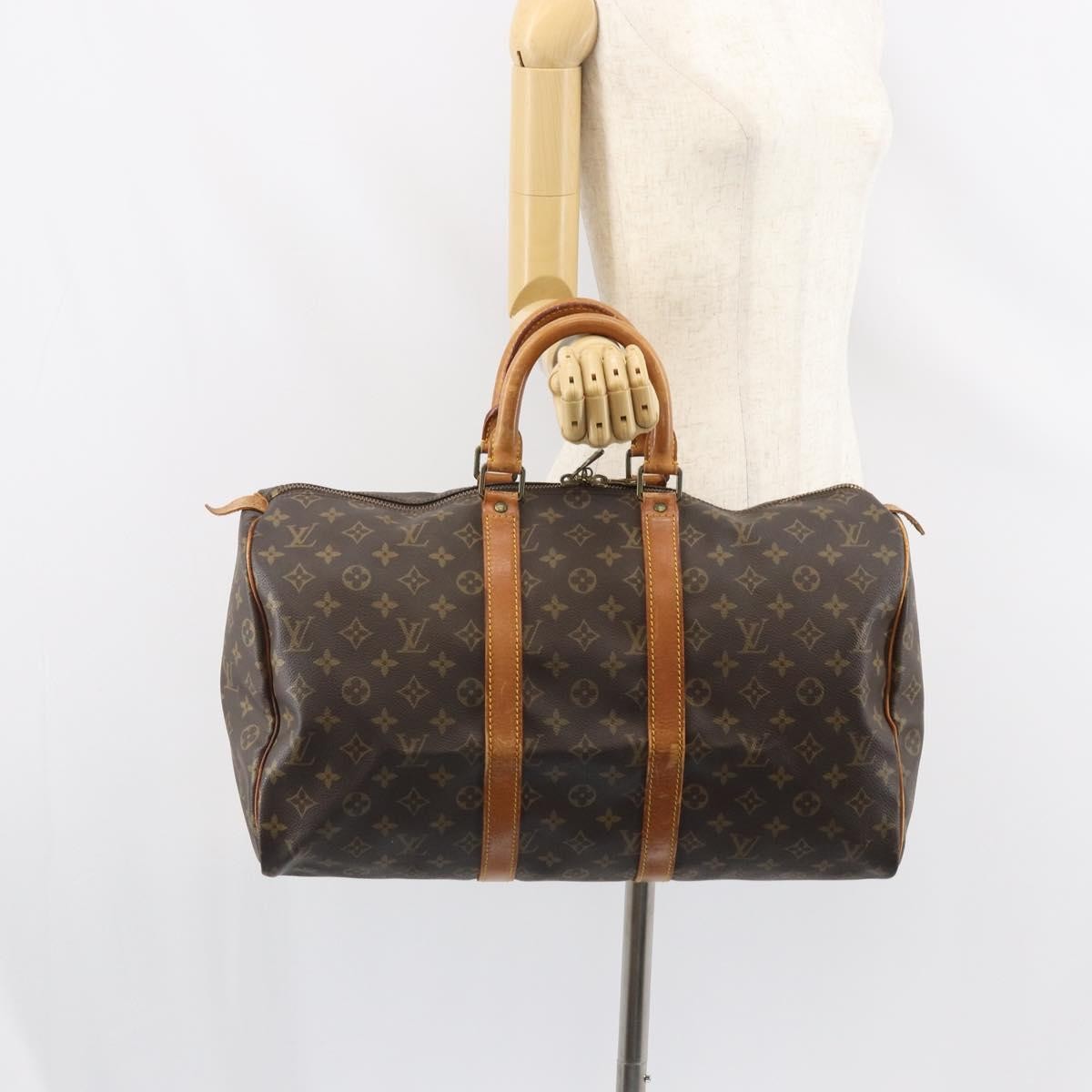 Louis Vuitton Keepall Bag Monogram Canvas Brown Canvas Travel Bag