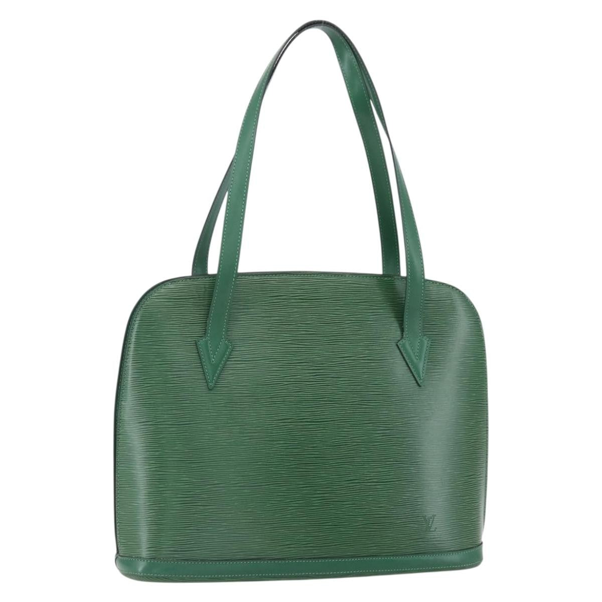 Louis Vuitton Lussac Handbag Epi Leather Green Leather Shoulder Bag