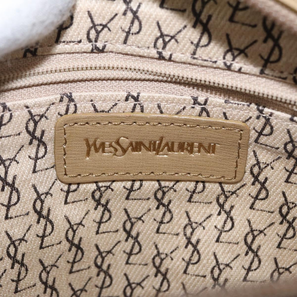 Saint Laurent Vintage Shoulder Bag Pvc Leather Beige Pvc Shoulder Bag Bag (Pre-Owned)